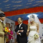 結婚式　父の手を離れ