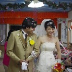 結婚式　　利用者さんからのフラワーシャワー